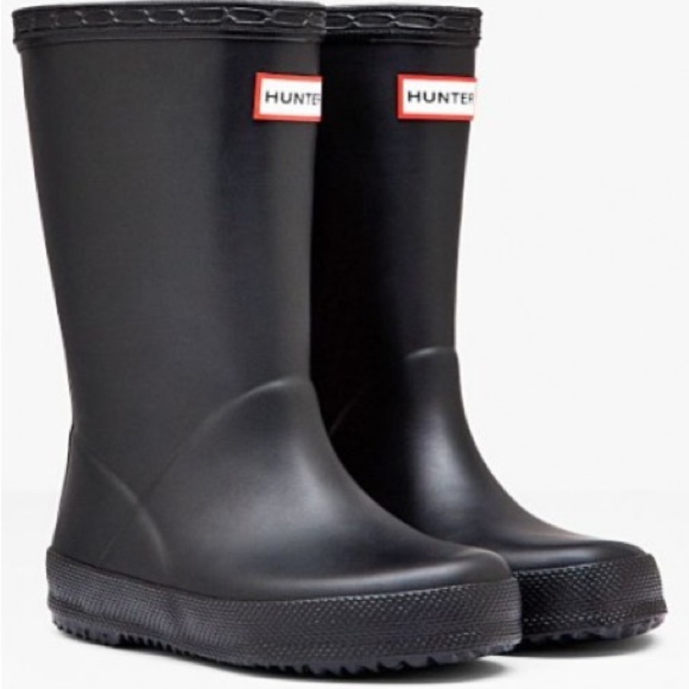 Size 6/7 Toddler Hunter Kids Black Waterproof Boots